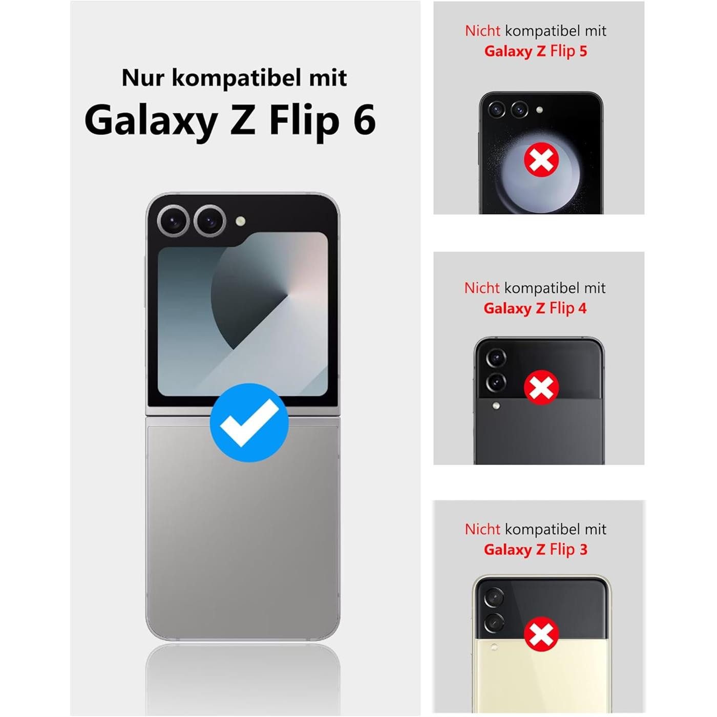 CoolGadget Handyhülle Flip Case Handyhülle für Samsung Galaxy Z FLIP 6 6,7 Zoll, Hülle Klapphülle Schutzhülle Flipstyle Cover Tasche