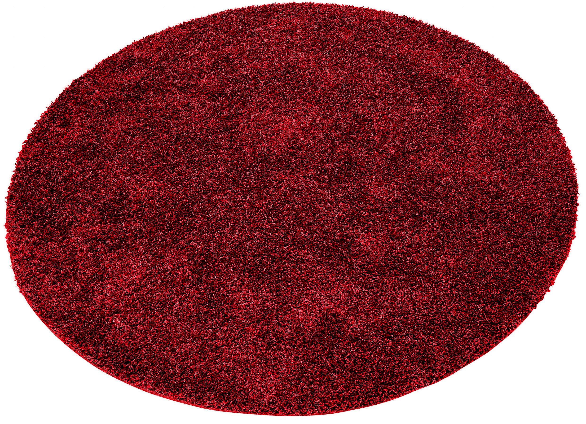 Teppich Shaggy 30, weich in Teppich 30 Höhe: besonders mm, rund, weinrot kuschelig und Home Uni-Farben, affaire