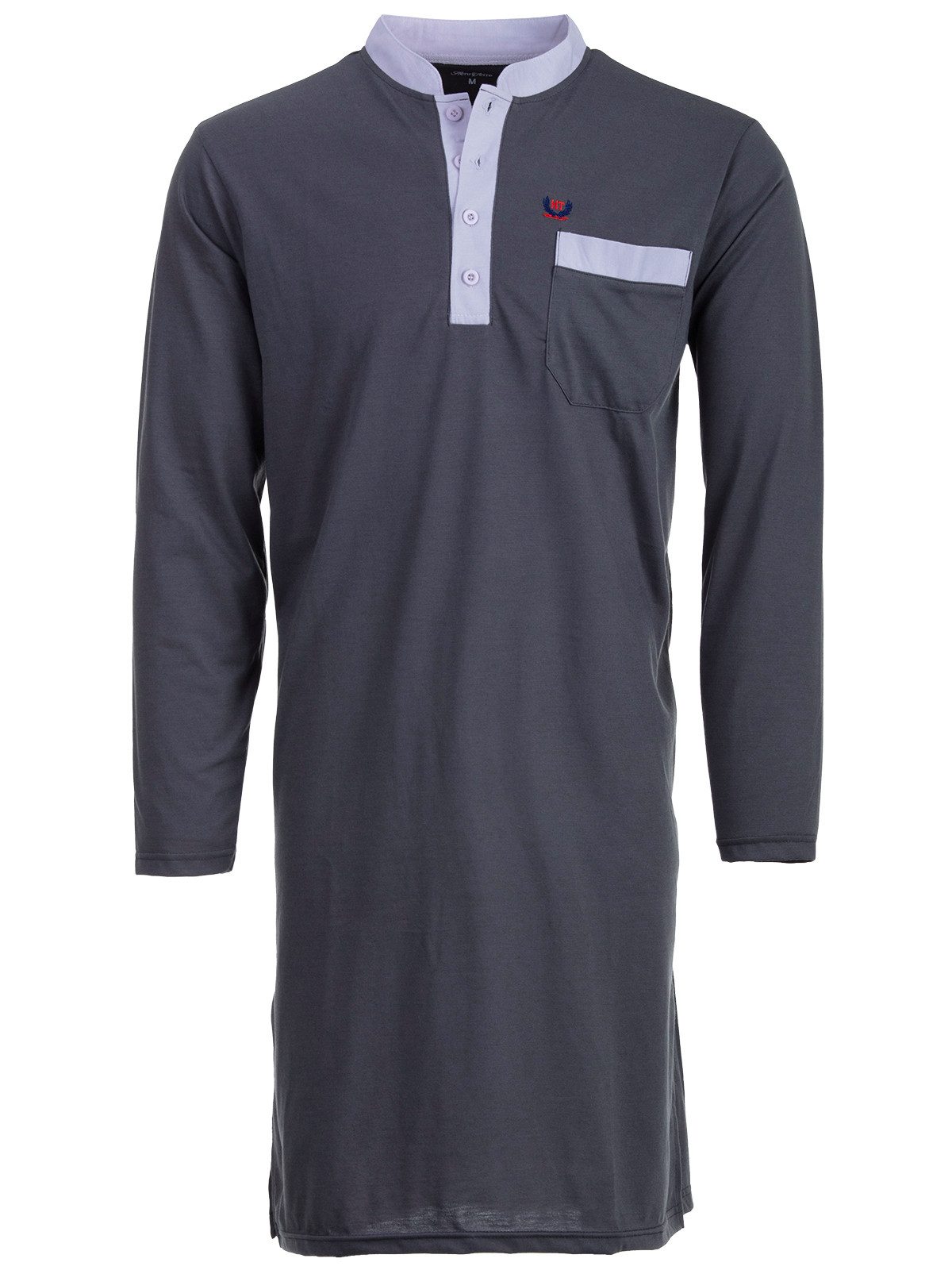 Henry Terre Nachthemd Nachthemd Langarm - Stehkragen Unifarben günstig online kaufen