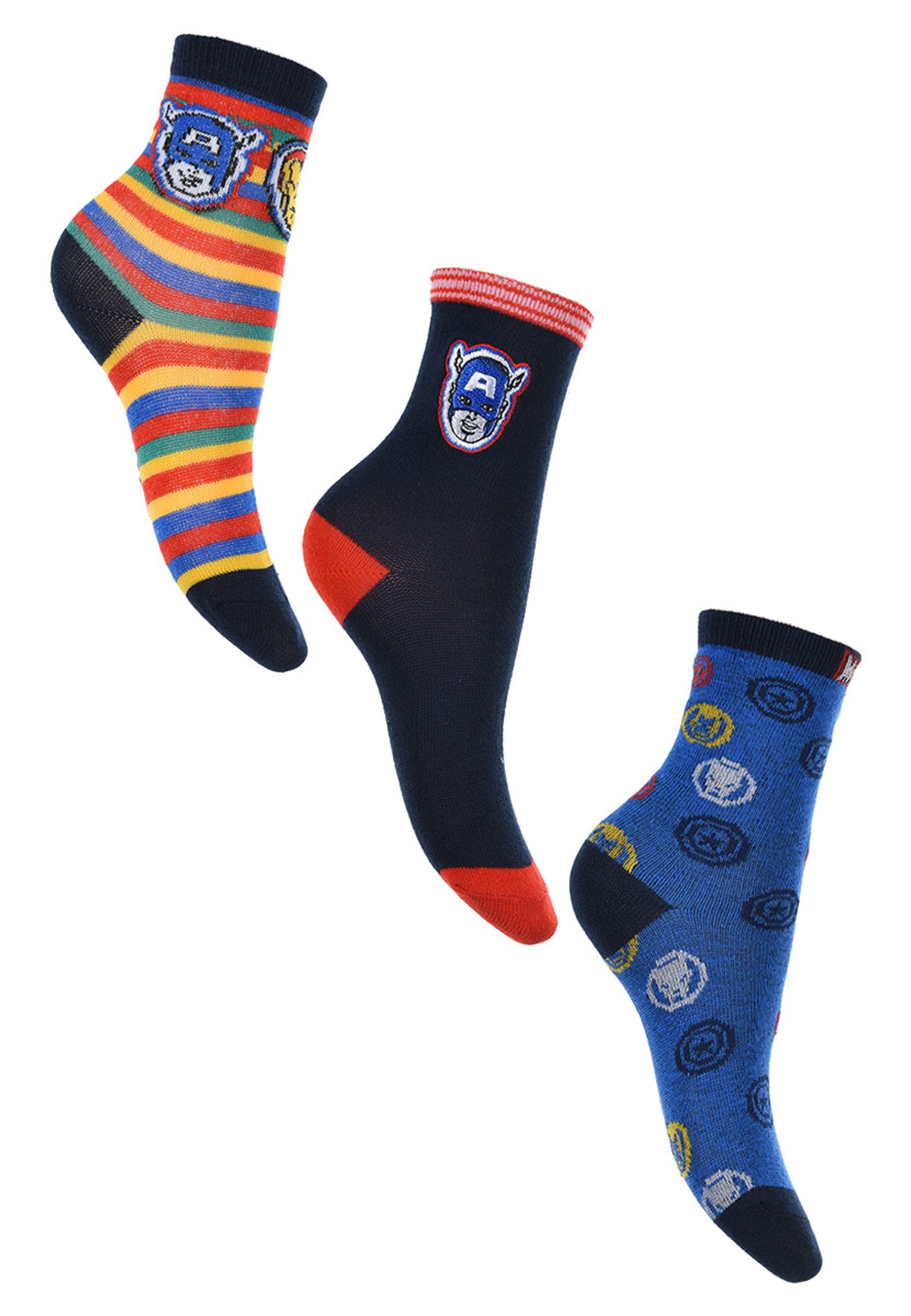 The AVENGERS Socken Captain America Kinder Jungen Strümpfe Socken (6-Paar)