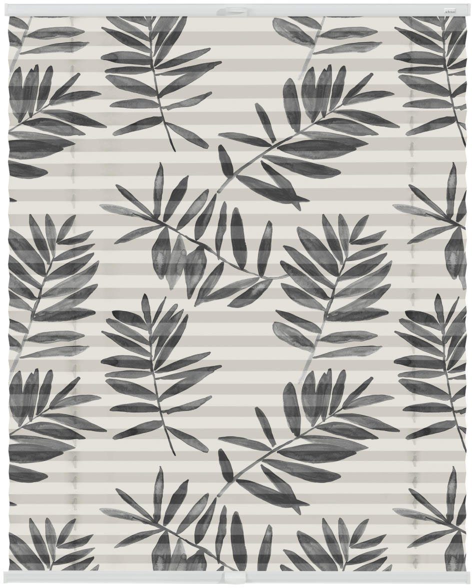 LICHTBLICK ORIGINAL Plissee Plissee Klemmfix, ohne Bohren, blickdicht, Black Watercolor Branches, blickdicht, freihängend, Klemmfix