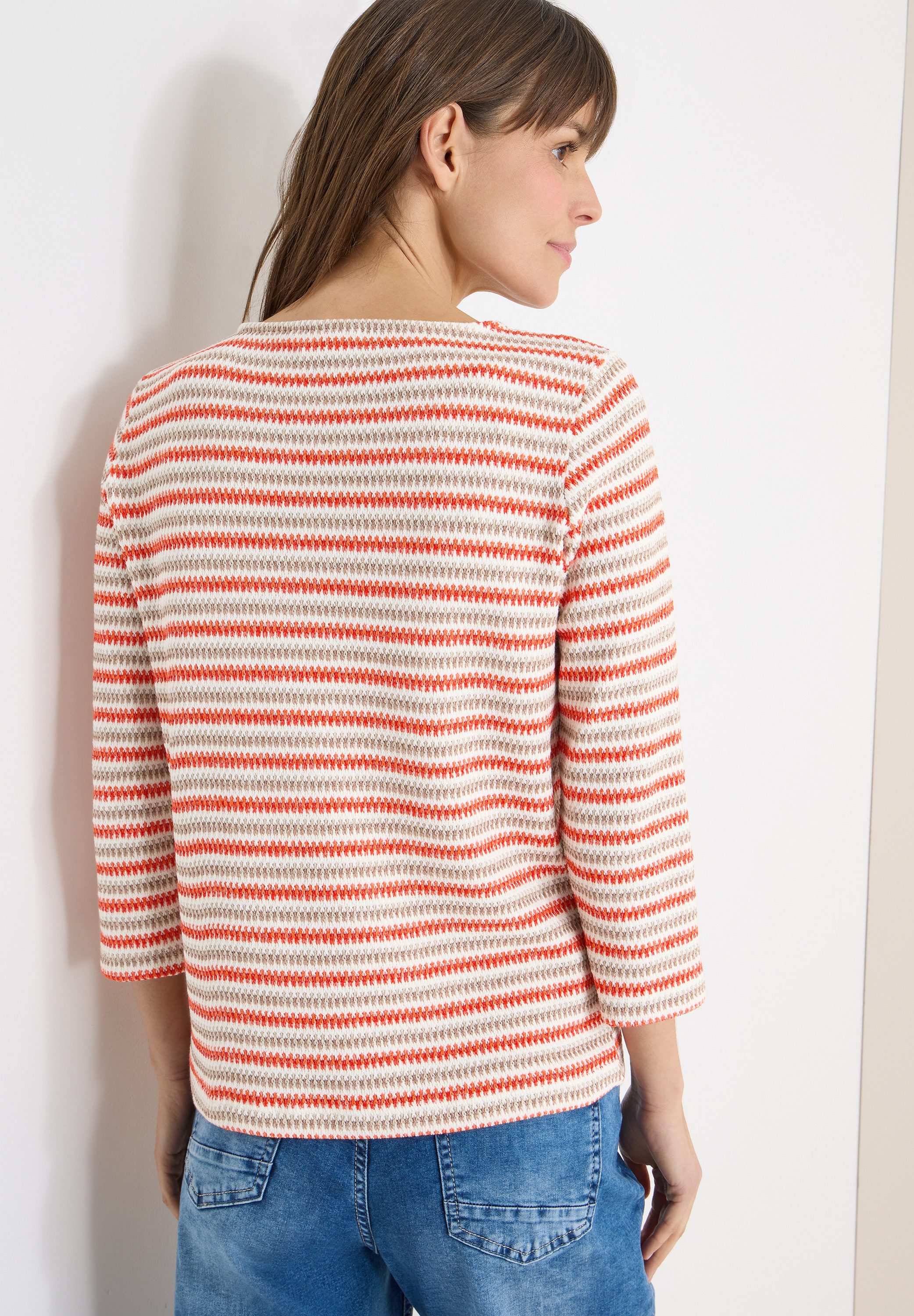 CECIL 3/4 Arm-Pullover mit Multicolor-Streifen günstig online kaufen