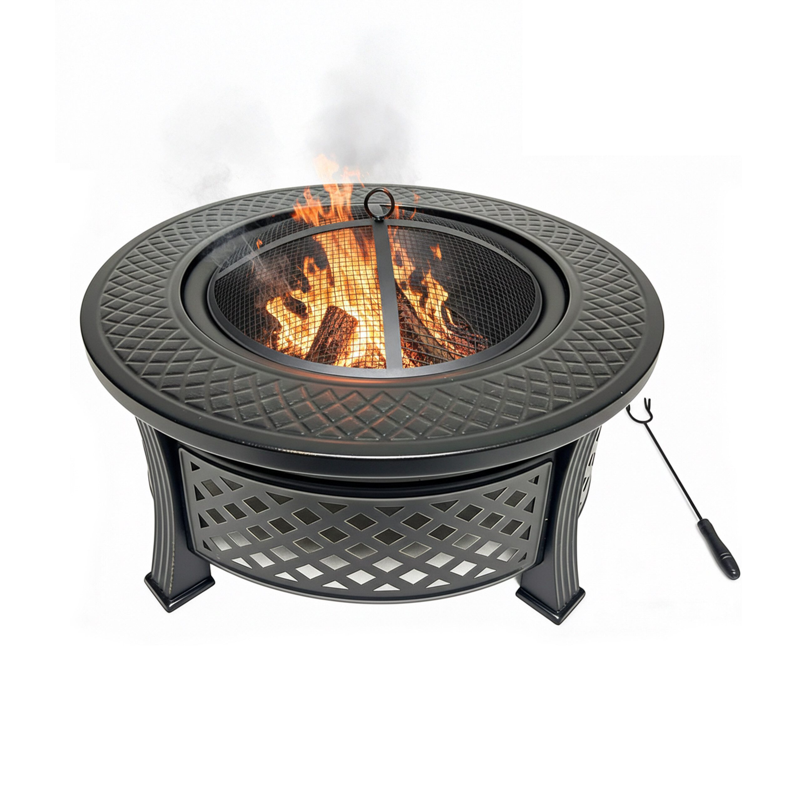 relaxdays Feuerschale mit Grillrost