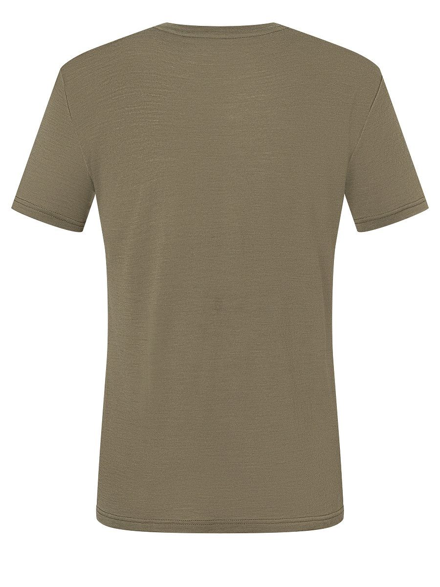 BIKE M Frost T-Shirt BETTER TEE Grey/Loden Merino Stone T-Shirt SUPER.NATURAL feinster Merino-Materialmix