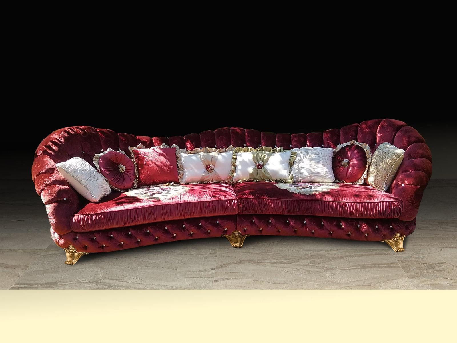 Xlmoebel Schlafsofa Gemütliche Eckcouch mit runder Form und stilvollem Design, Hergestellt in Europa