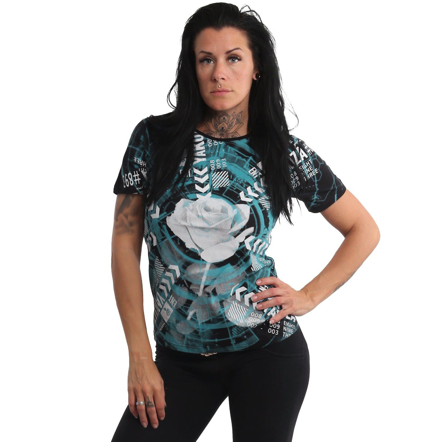YAKUZA Rundhalsshirt Electric Rose