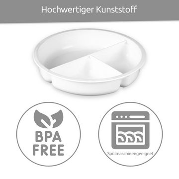 Wüllner + Kaiser Mikrowellenteller Menüteller ohne Aufteilung, 750 ml Volumen, inkl. Deckel, Made in Germany