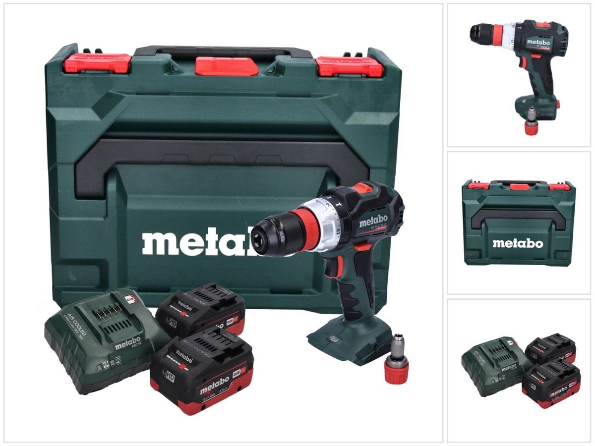 metabo Säulenbohrmaschine BS 18 LT BL Q Akku Bohrschrauber 18 V 75 Nm Brushless + 2x Akku 5,5 A