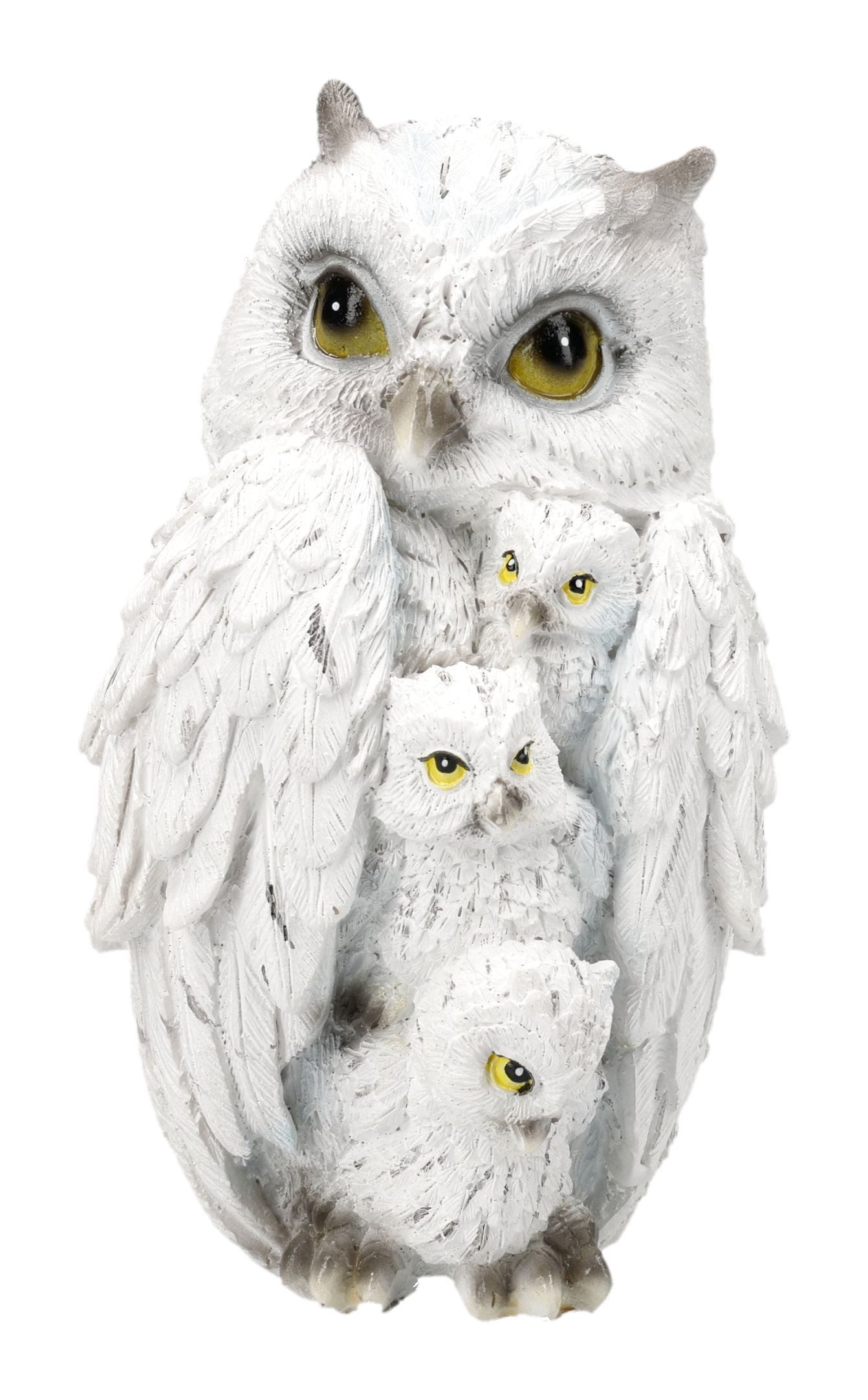 Figuren Shop GmbH Tierfigur Schneeeulen Figur – Eulenfamilie Statue Tierfigur Dekofigur 13 cm