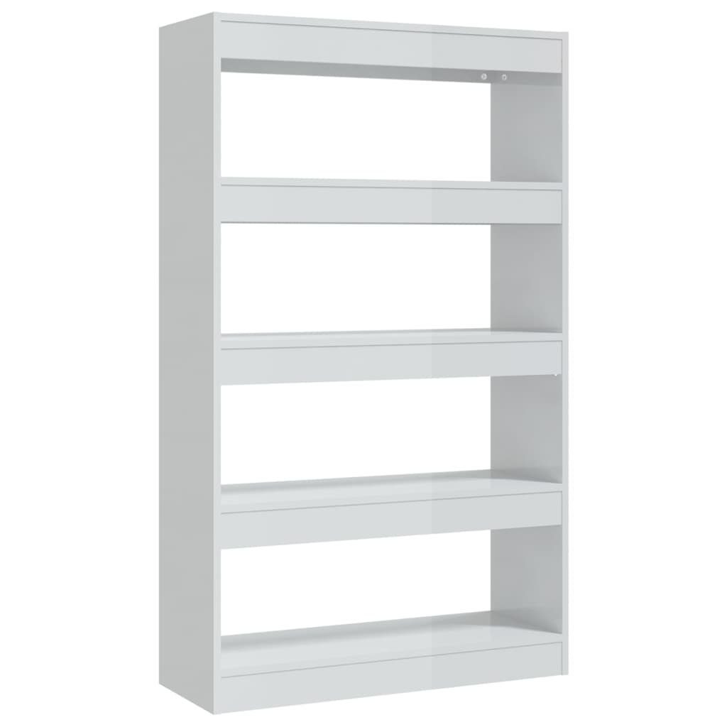 furnicato Bücherregal Bücherregal/Raumteiler Holzwerkstoff Hochglanz-Weiß 80x30x135cm