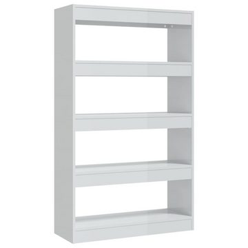 furnicato Bücherregal Bücherregal/Raumteiler Hochglanz-Weiß 80x30x135cm Holzwerkstoff
