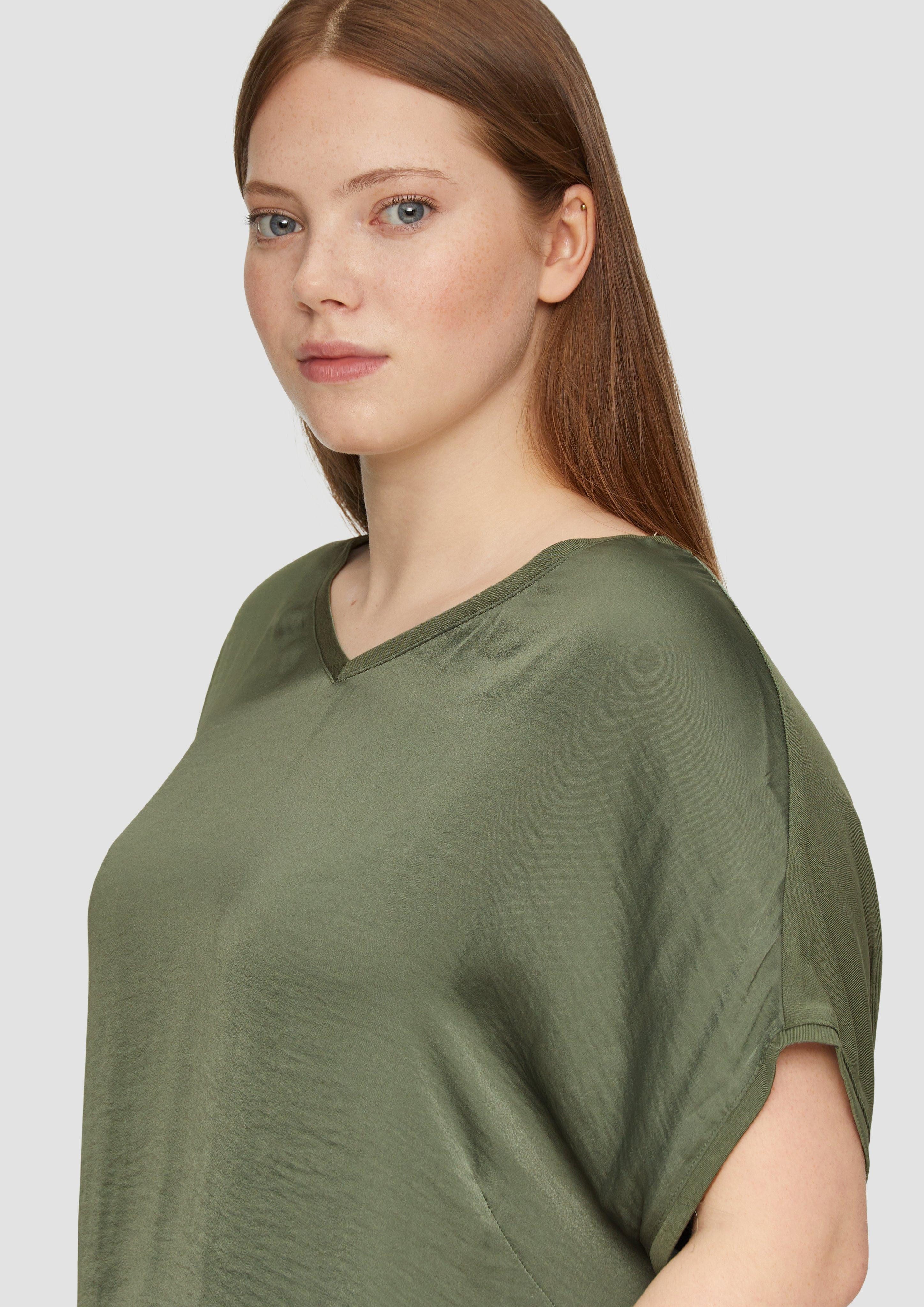 QS Kurzarmshirt Fabricmix-Shirt im Loose Fit günstig online kaufen