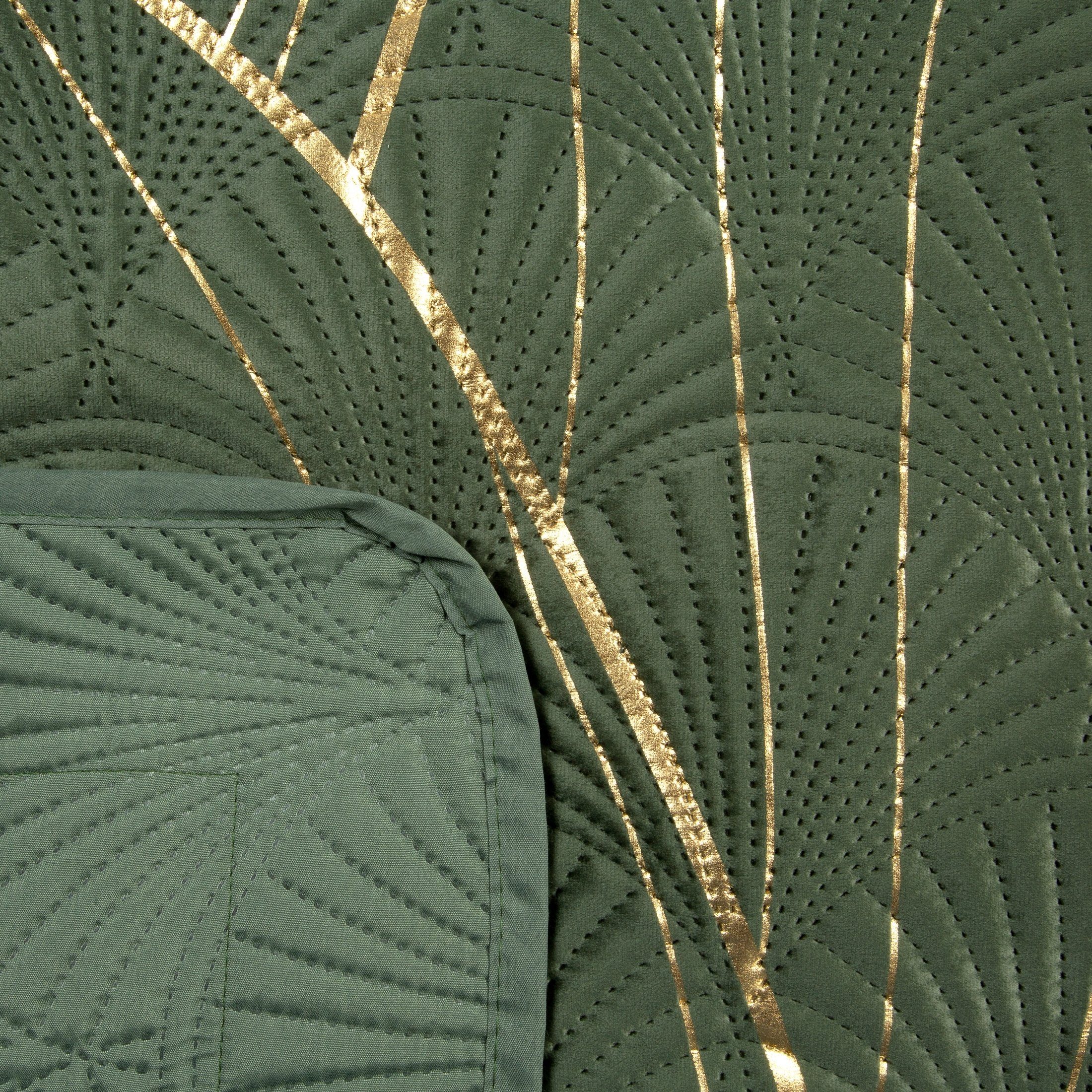 Tagesdecke Bettüberwurf gold aus mit Oliv/Gold 220x240 Eurofirany, oder Samt Lotusblumendruck, Schwarz Größe oder gold, Weiß 170x210,Marineblau goldenem