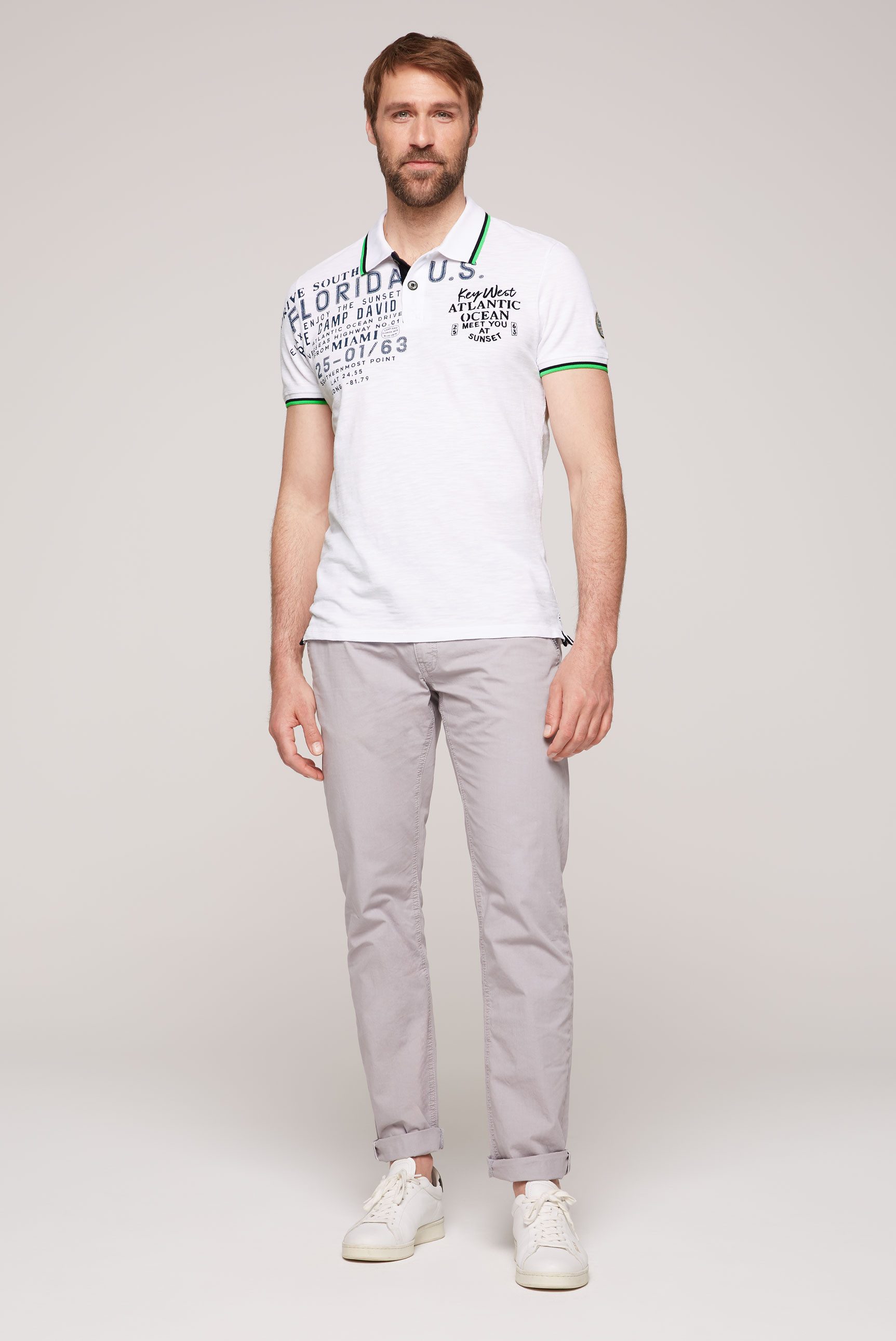CAMP DAVID Poloshirt mit stylischem Seitenschlitz