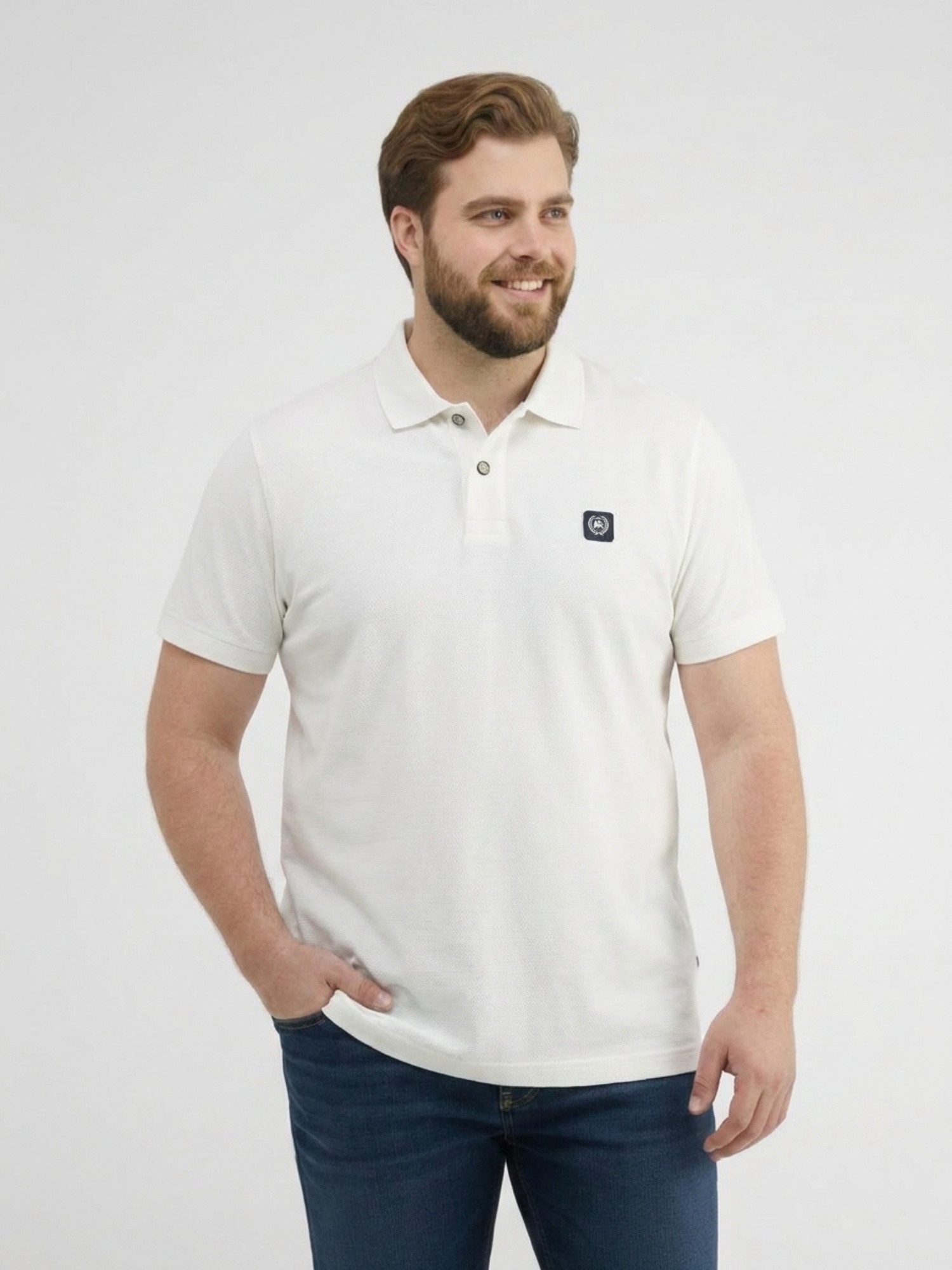 LERROS Poloshirt Maskulines Poloshirt mit griffiger Struktur in großen Größen