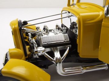Motormax Modellauto Ford Coupe 1932 American Graffiti Hot Rod gelb Modellauto 1:18 Motorma, Maßstab 1:18