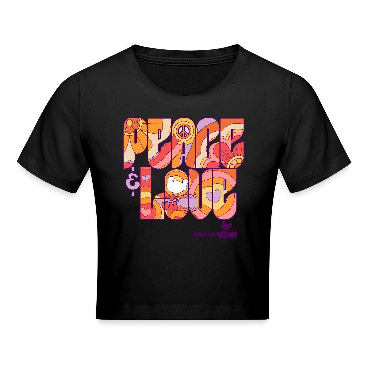 Spreadshirt T-Shirt Woodstock Peace Love Hippie günstig online kaufen