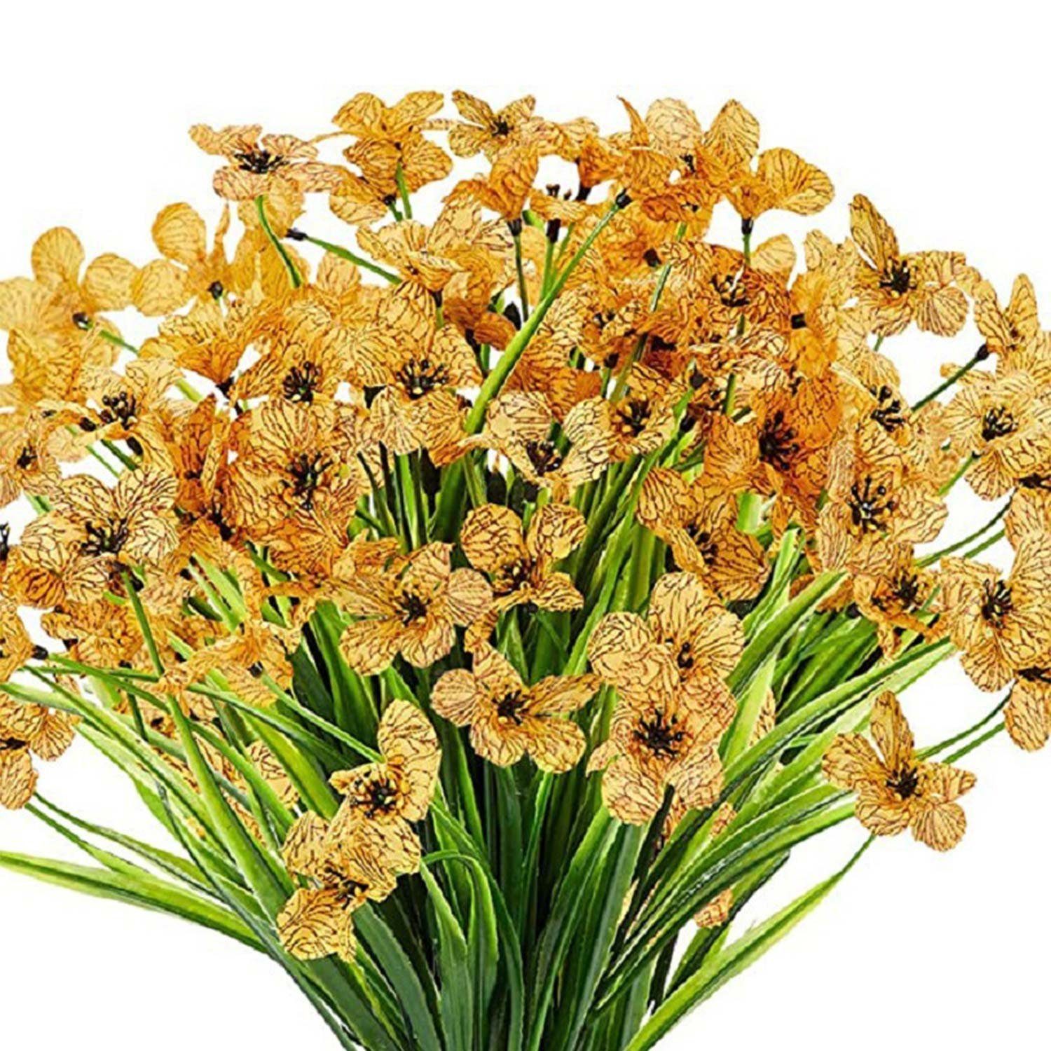 Kunstblumenstrauß Kunststoffblumen, Kunstpflanzen für Dekoration, MAGICSHE Gelb