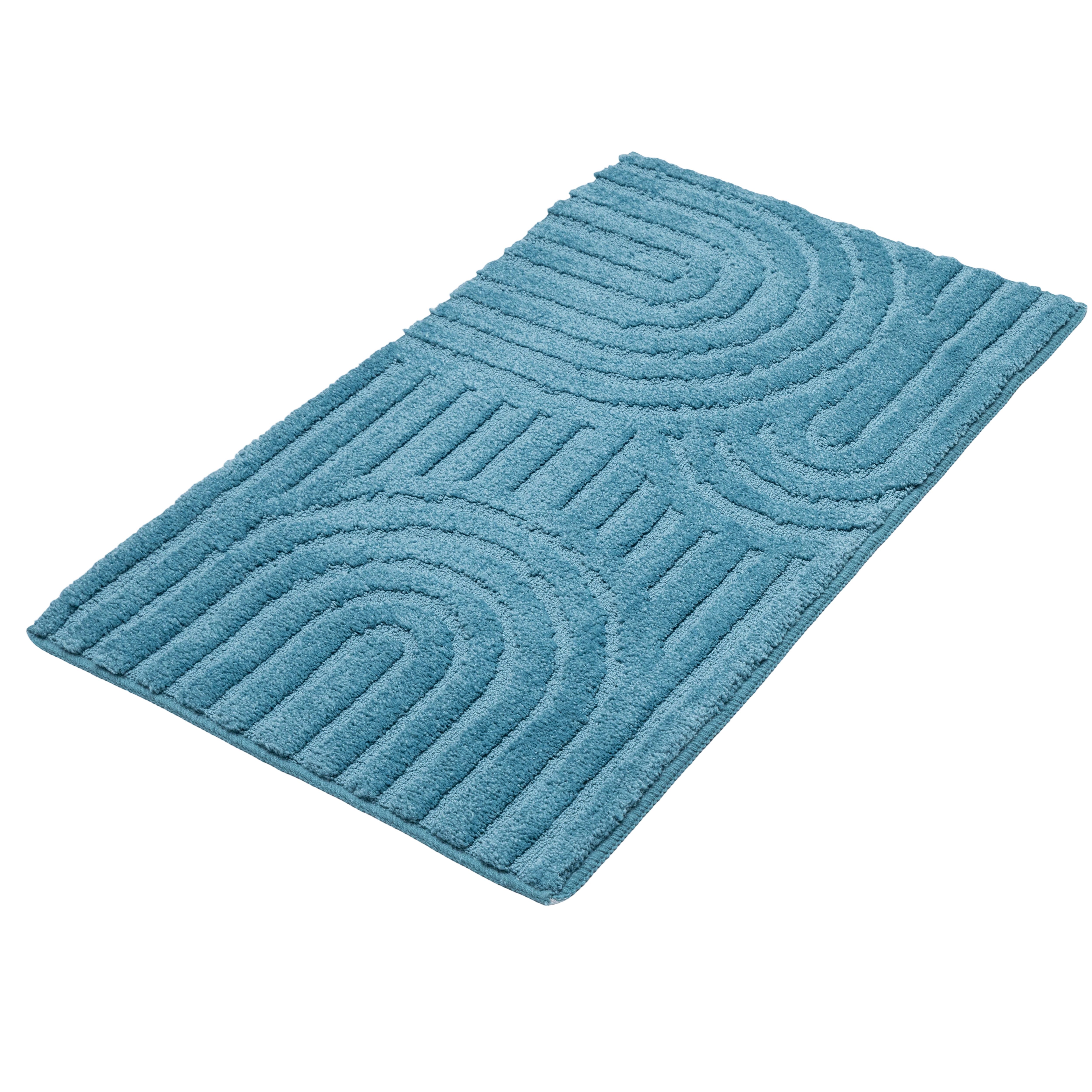 OTTO home Badematte Zen, Badvorleger, Badezimmer Teppich, Duschvorleger, Höhe 10 mm, rutschhemmend beschichtet, schnell trocknend, fußbodenheizungsgeeignet, Polyester, rechteckig, Uni Farben, Hoch-Tief-Effekt, modernes Muster, Zen von OTTO home