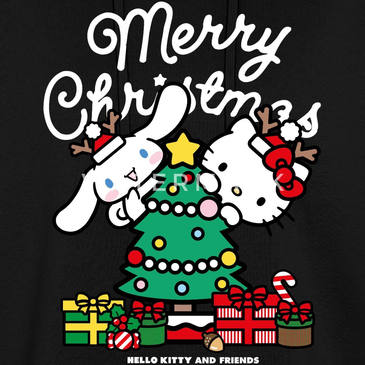 Spreadshirt Hoodie Hello Kitty Und Cinnamoroll Weihnachten Frauen Boxy Orga günstig online kaufen