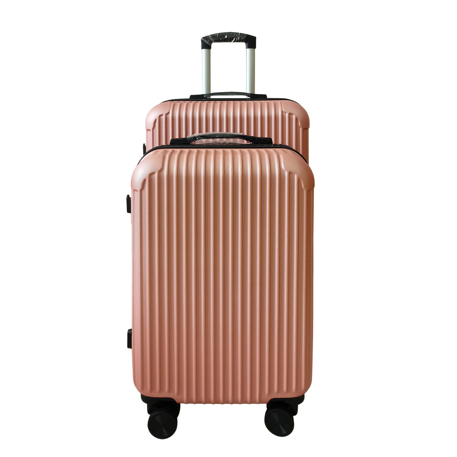 NTK-Collection Hartschalen-Trolley Hartschalenkoffer 2er-Set Frenzi Rosegold, 4 Rollen, Reisegepäck Trolley