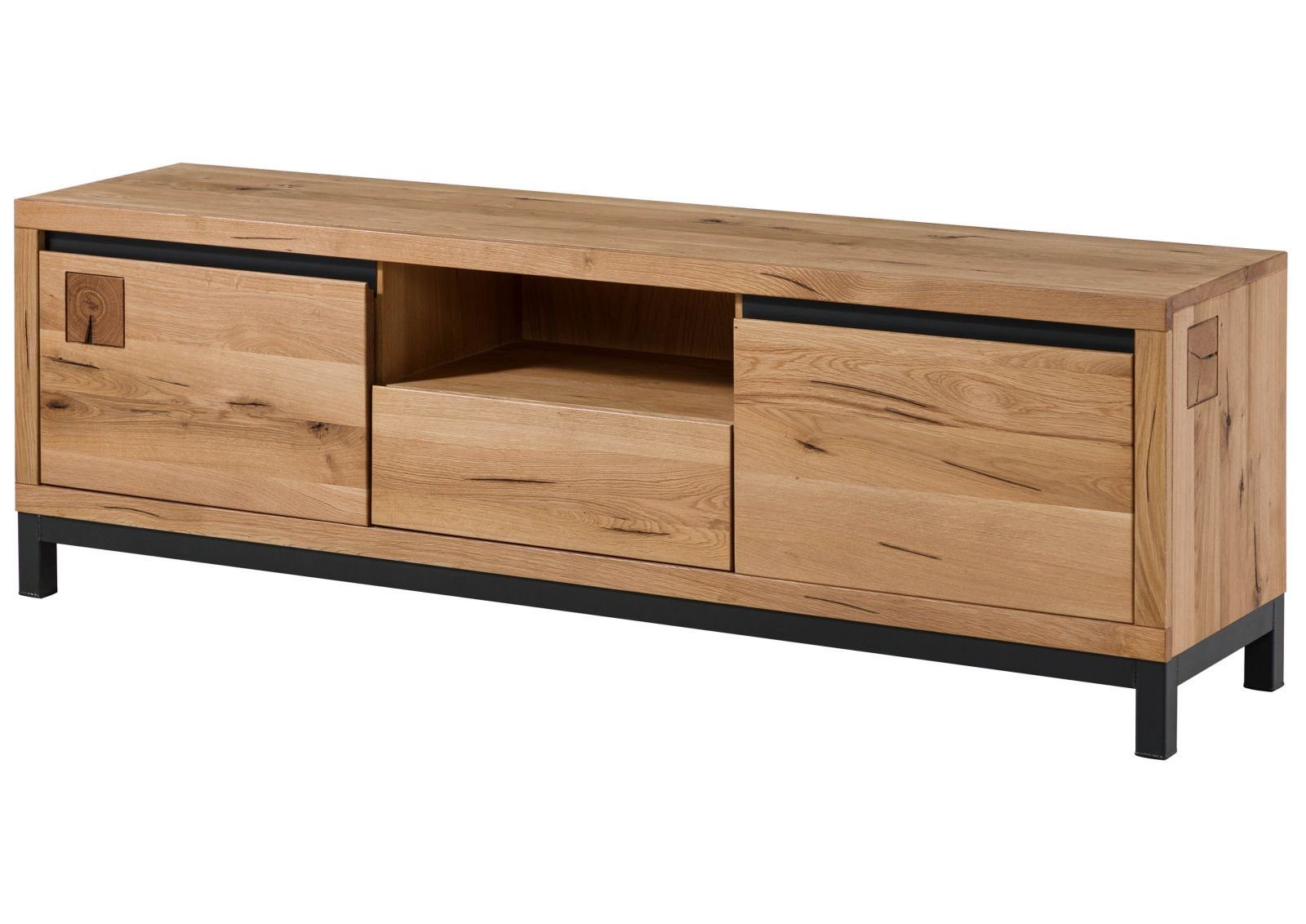 Massivmoebel24 TV-Board VILLANDERS (Massivholz), TV-Board Wildeiche 170x40x56 natur geölt VILLANDERS #113