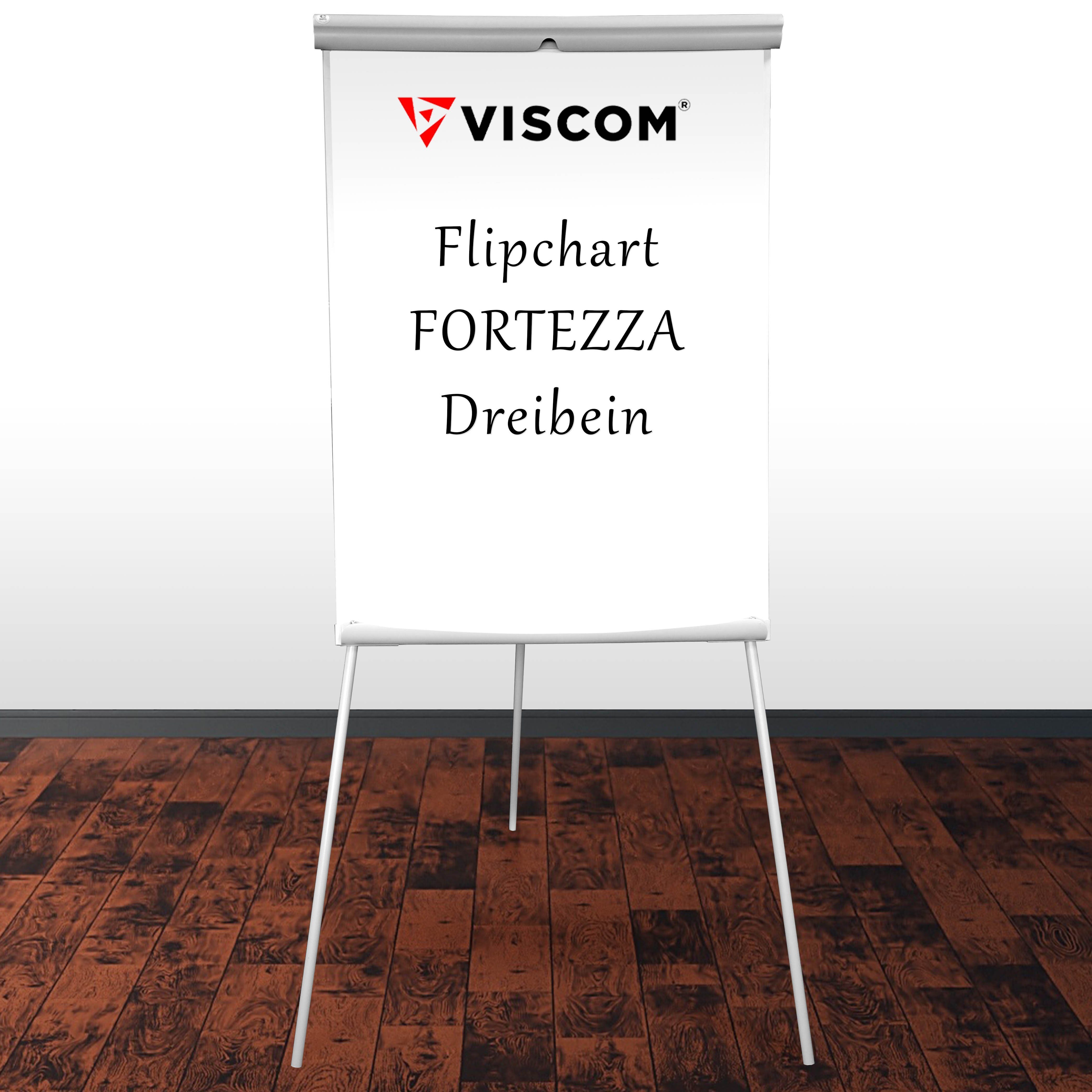 Viscom Standtafel FORTEZZA, Flipchart mit Dreibein-Stativ - magnetische Oberfläche - einstellbar