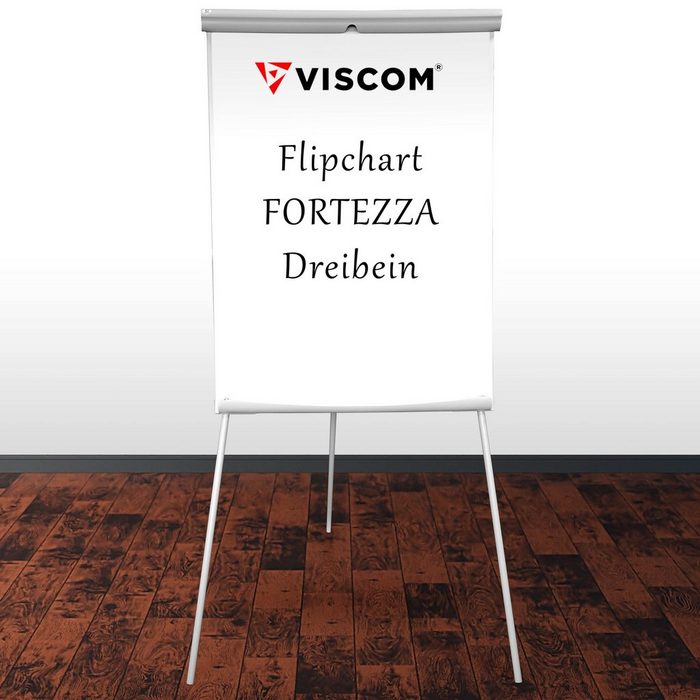 Viscom Magnettafel FORTEZZA Flipchart mit Dreibein-Stativ - magnetische Oberfläche - vielseitig einsetzbar - Whiteboard mit Ständer - höhen-verstellbar