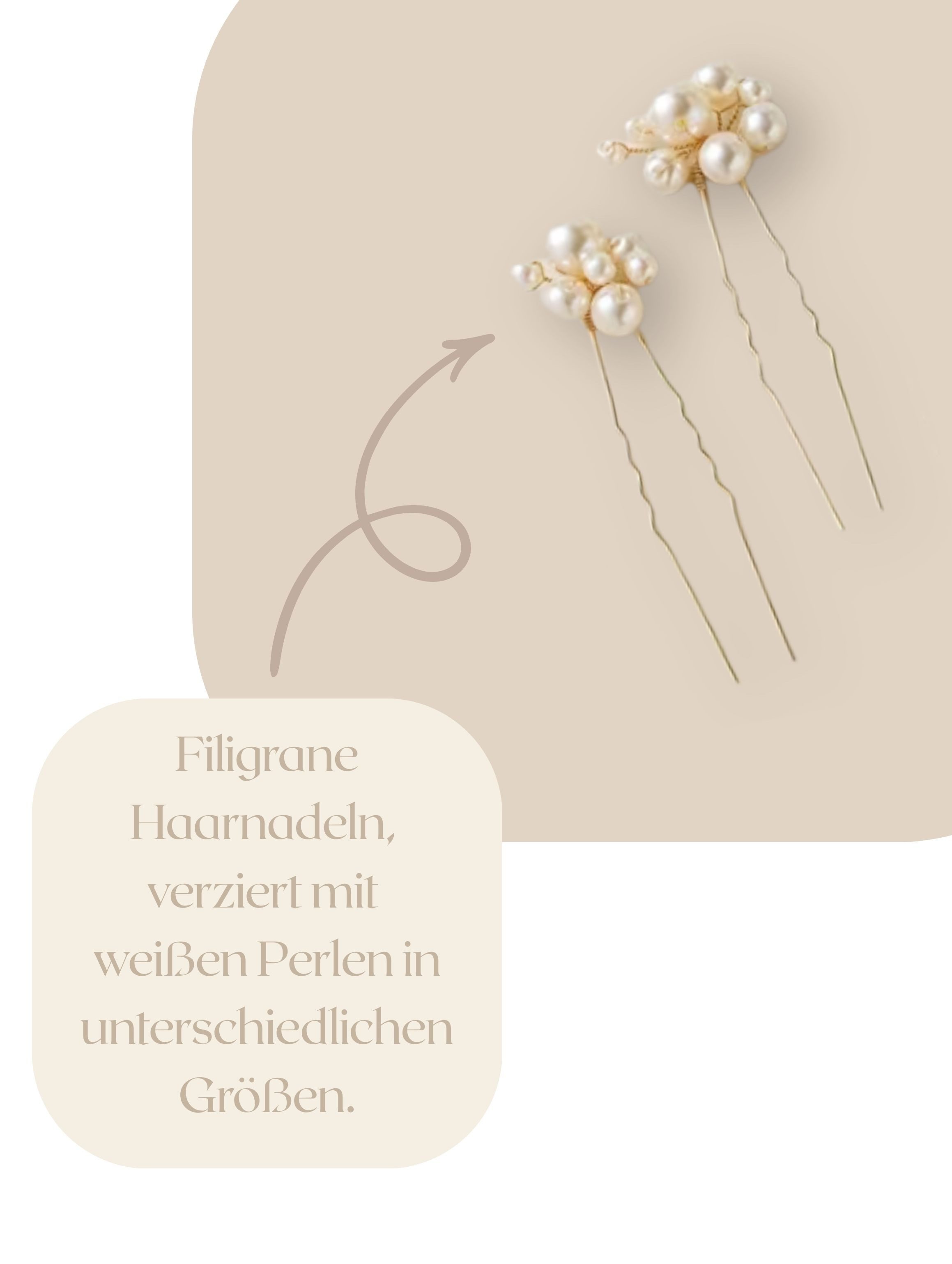 ANNIS WIESBADEN EST. 2021 Haarnadeln Perlen-Haarnadel Set, 9 Perlen-Haarnadeln, Brautschmuck Haarschmuck, Set, Set beinhaltet 9 feine Perlen-Haarnadeln