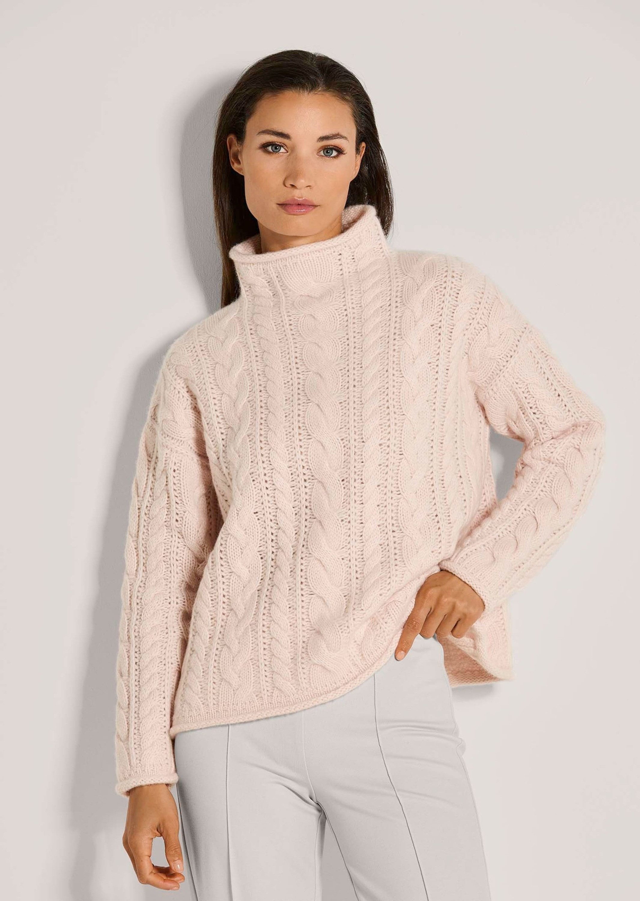MADELEINE Strickpullover Stilvoller Grobstrickpullover mit Zopfmuster günstig online kaufen