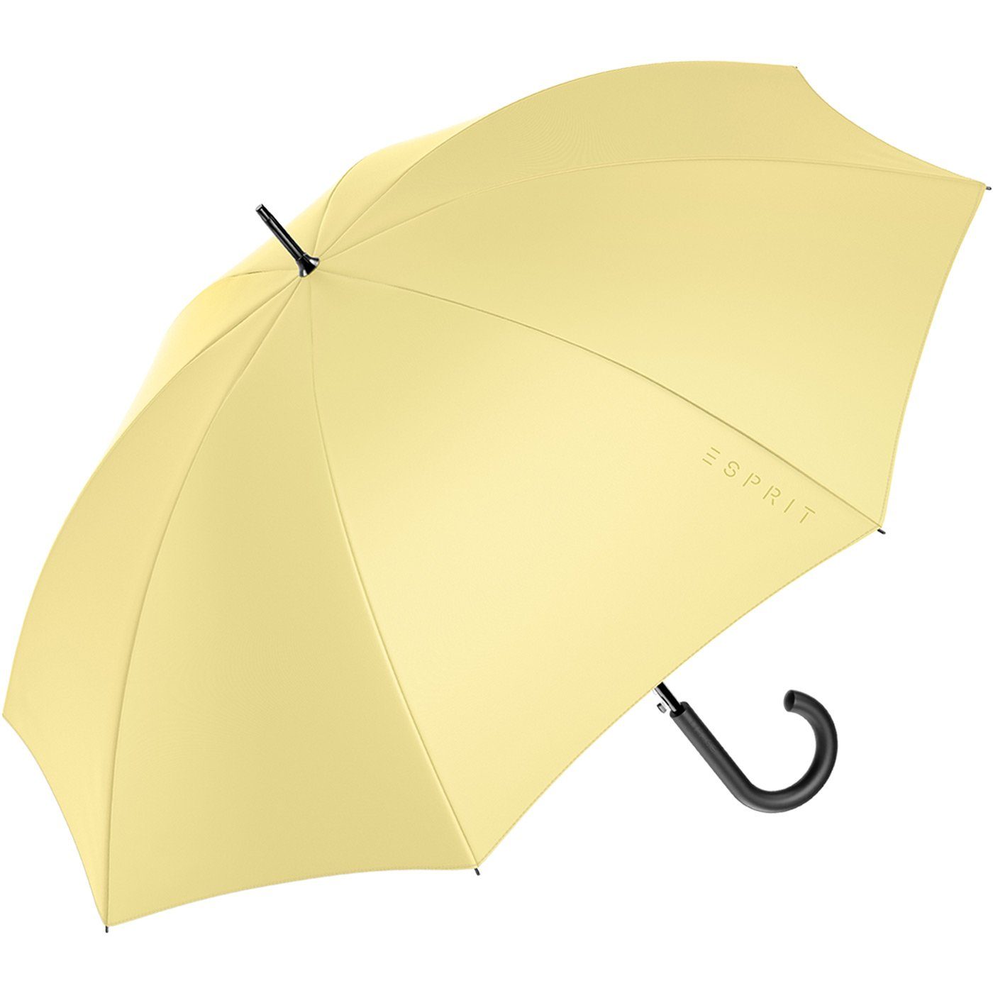Esprit Stockregenschirm Trendfarben FJ den 2022, gelb mit stabil, Damen-Regenschirm und groß Automatik in