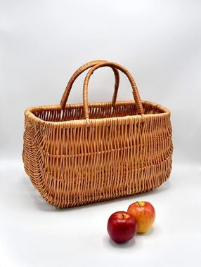 MyBer® Handtasche Tasche Korb aus Weide Weidenkorb, Tragekorb, Einkaufskorb geflochten (mit pflegeleichter Stoffeinlage), ökologisches, nachhaltiges Produkt, echte Handarbeit!