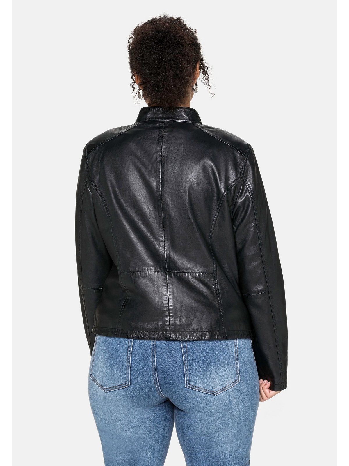 Sheego Lederjacke Große Größen aus Lammnappa, günstig online kaufen