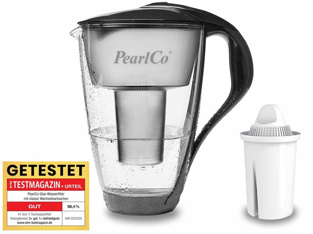 PearlCo - Glas Waterfilter (antraciet) met 1 universal classic