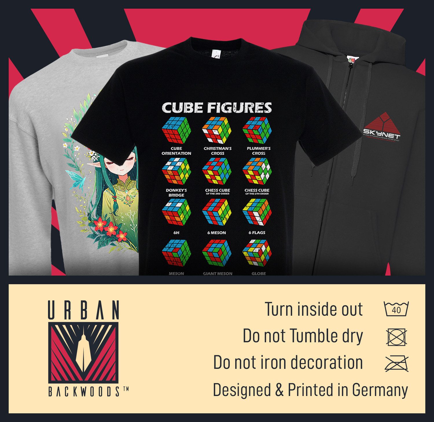 Urban Backwoods Print-Shirt Retro Typo Damen T-Shirt Vintage Oldschool 80ie günstig online kaufen