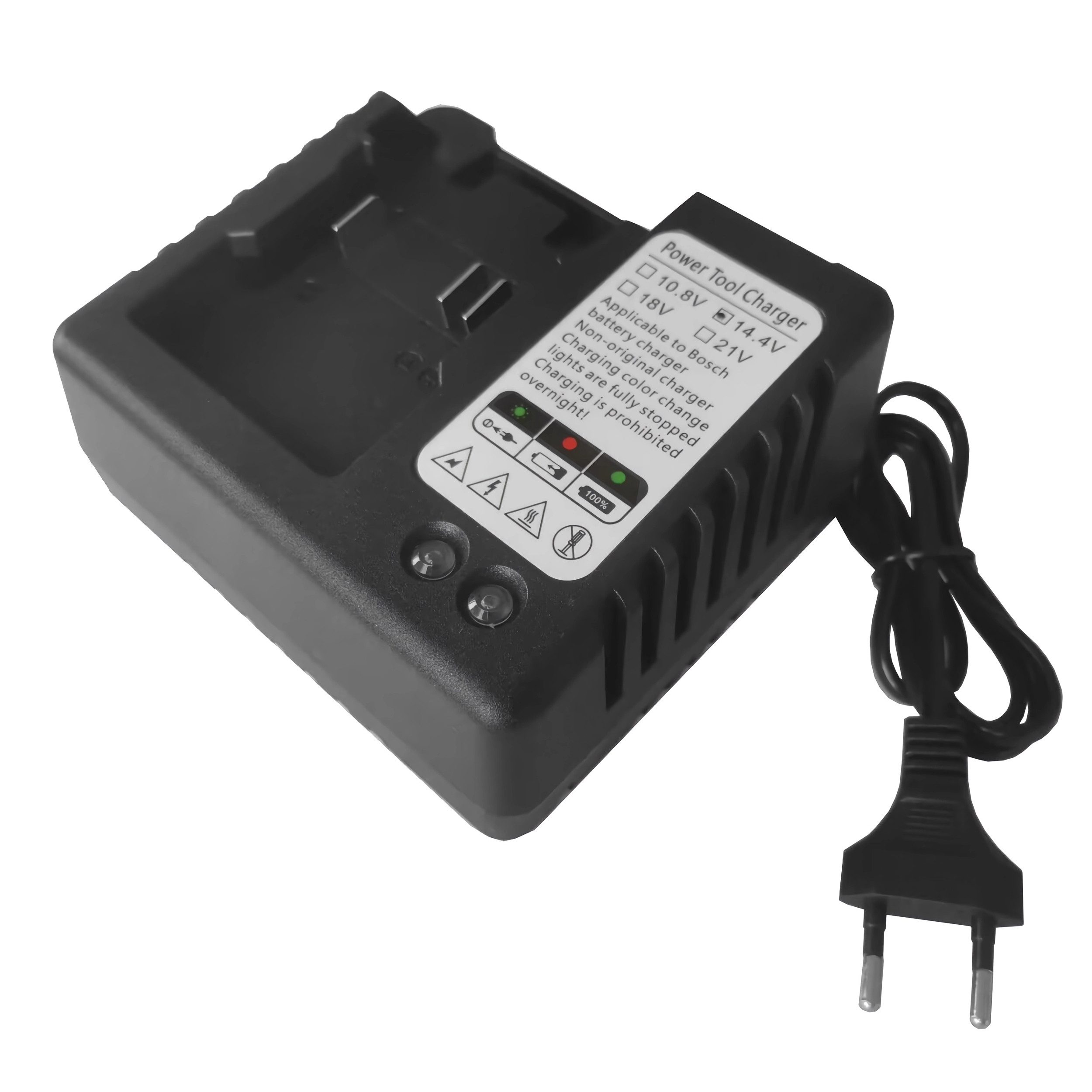 Bolwins P78C 14,4V 1,5A Akku Ladegerät passend für BOSCH Ladegerät Ladestation Universal-Ladegerät (1500 mA, Packung, 1-tlg., Ladegerät kompatibel mit Bosch Power Tools 14,4V Akkus, Schnellladefunktion mit LED-Statusanzeige)