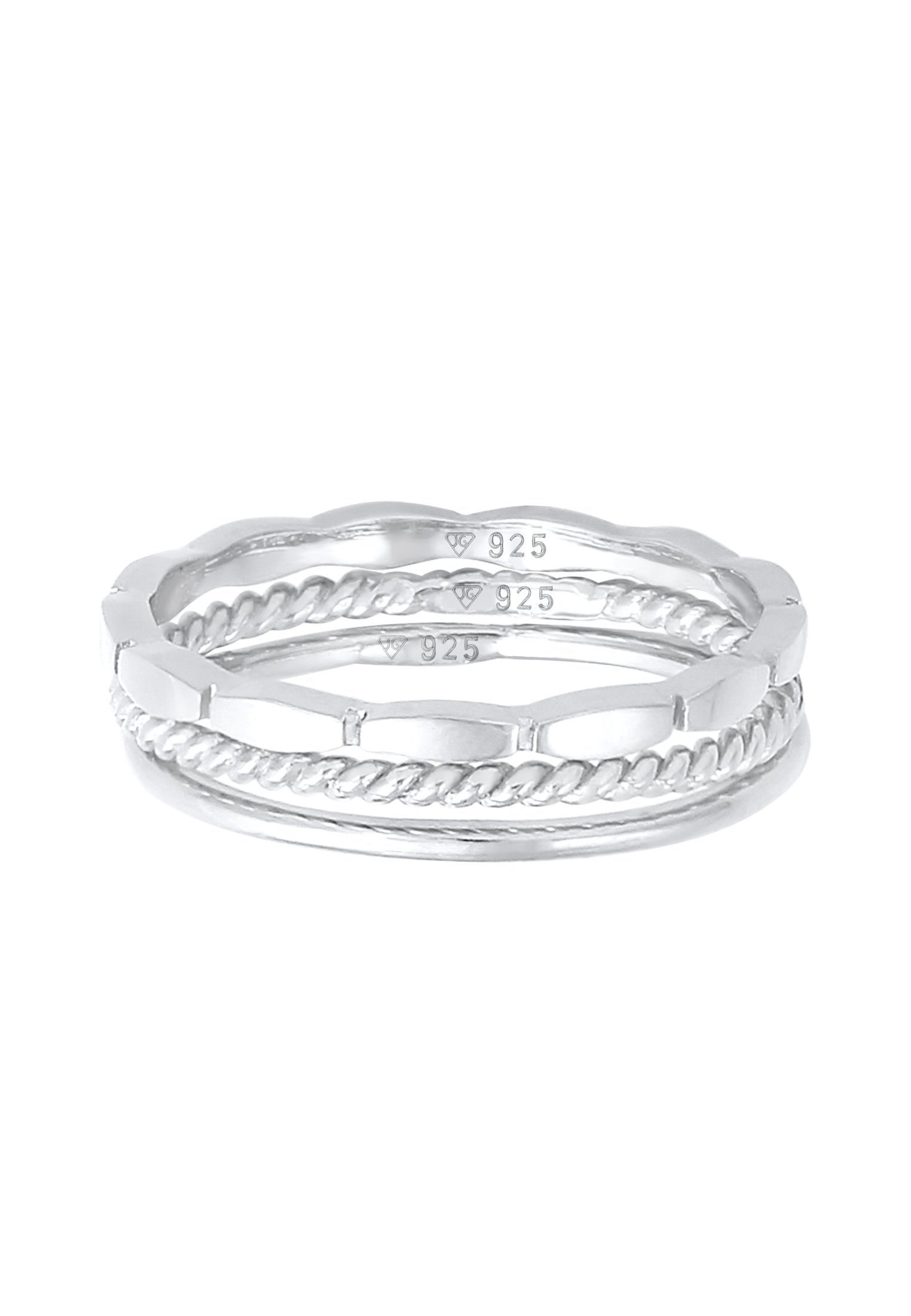 Elli Ring-Set Stapelringe Stacking Bandring 3er Set 925 Silber, Ring Set günstig online kaufen