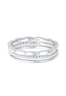 Elli Ring-Set Stapelringe Stacking Bandring 3er Set 925 Silber, Ring Set