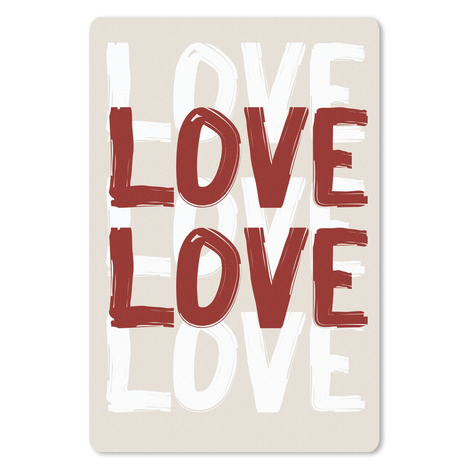 MuchoWow Mauspad Liebe - Rot - Text (1-St), Maus Pad Klein, Gaming Zubehör, Büro Deko, 18x27 cm