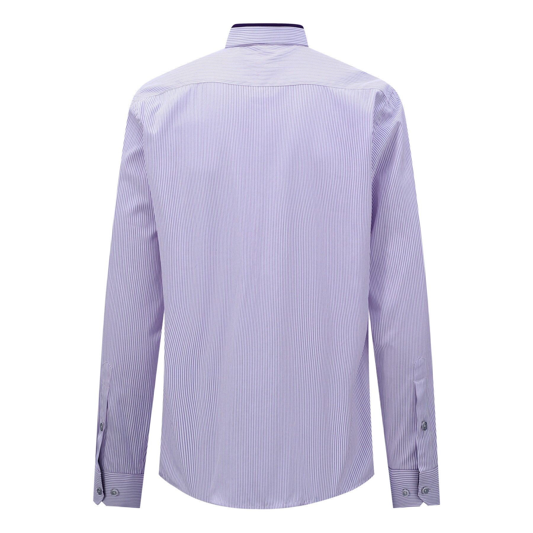 Allthemen Businesshemd Herren Slim Fit Langarmhemd mit Brusttasche Streifenhemd