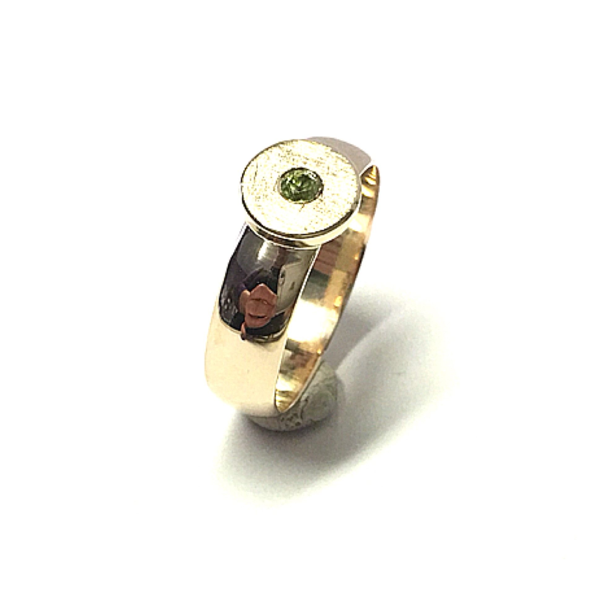 Edelschmiede925 Schmuckset Damenring Peridot 333 Gelbgold Bandring Größe 66