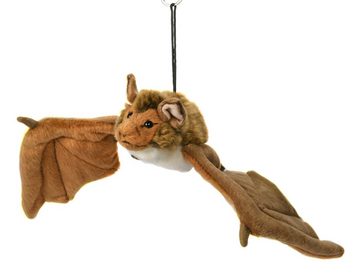 Uni-Toys Kuscheltier Fledermaus, groß - Mit Schlüsselring - 35 cm (Breite) - Plüschtier, zu 100 % recyceltes Füllmaterial