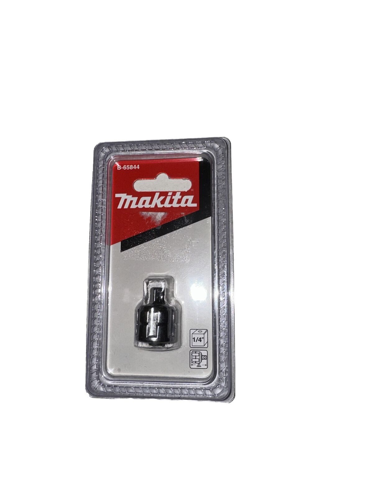 Makita Steckschlüssel Stecknuss-Adapter 1/4” - Chrom-Vanadium Stahl, Für Ratschengriffe (Einzeladapter, Zubehörteil, 1 St., B-65844), 25 % dünner, min. Rundungsrisiko, besserer Kontakt mit Schraubenkopf