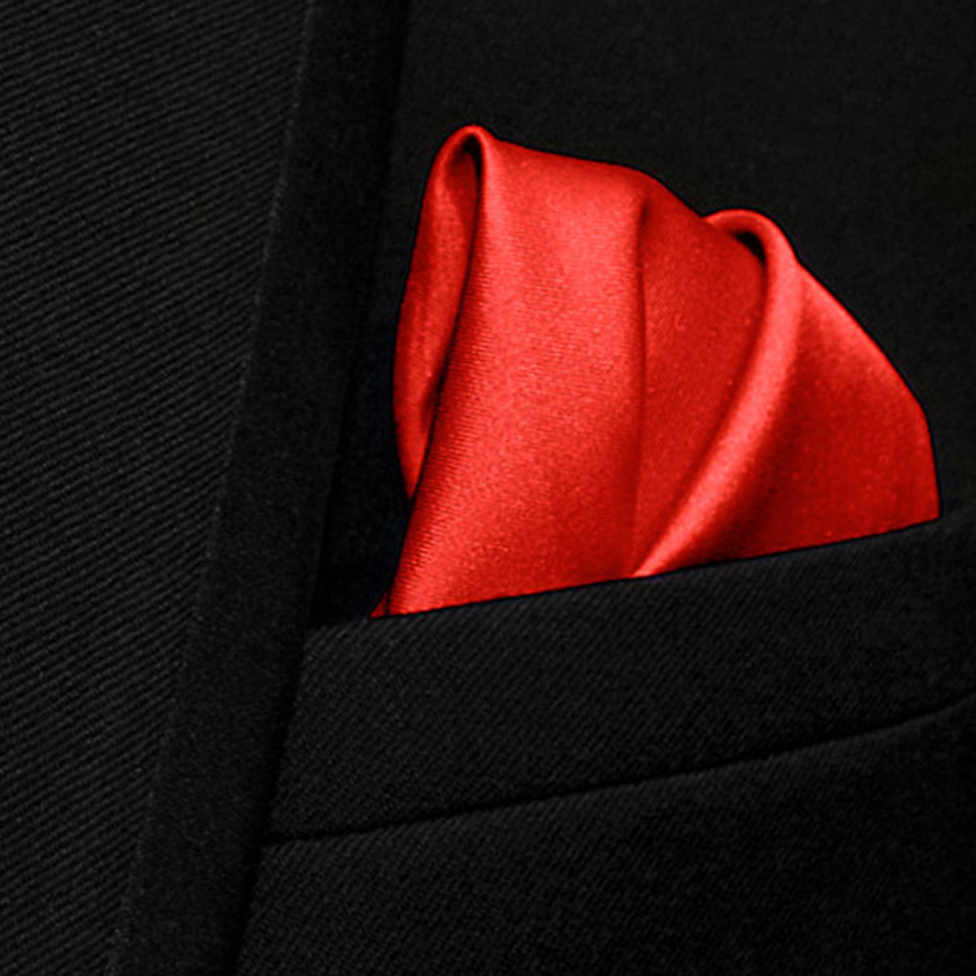 GASSANI Krawatte Satin Hochzeitskrawatte, Herren-Krawatte Hochzeit Schlips z Anzug (Set, 3-St., Krawattenset, mit Einstecktuch, Manschettenknöpfe) 6cm Schmal Dünn, Slim Uni, Seide-Touch-Finish