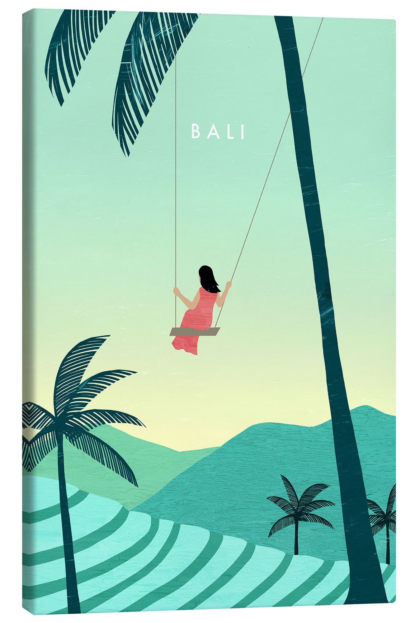 Posterlounge Leinwandbild Katinka Reinke, Bali Illustration, Wohnzimmer Minimalistisch Grafikdesign