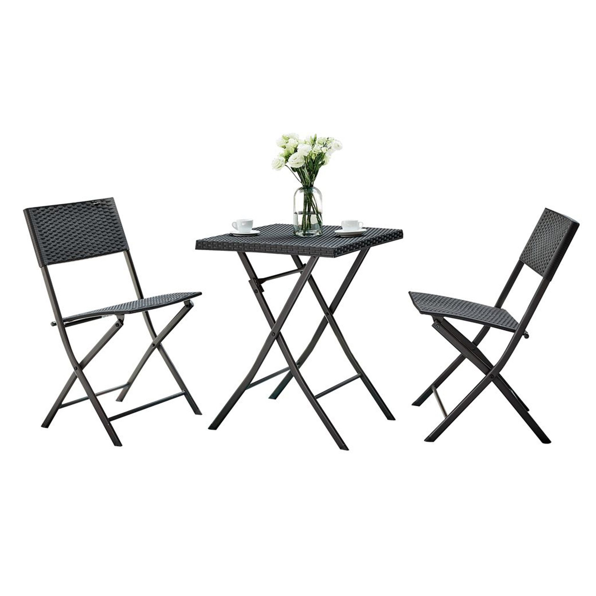 Happy Home Gartenlounge-Set 3-tlg. Bistro-Set aus Spritzguss, wetterfest für Balkon & Terrasse