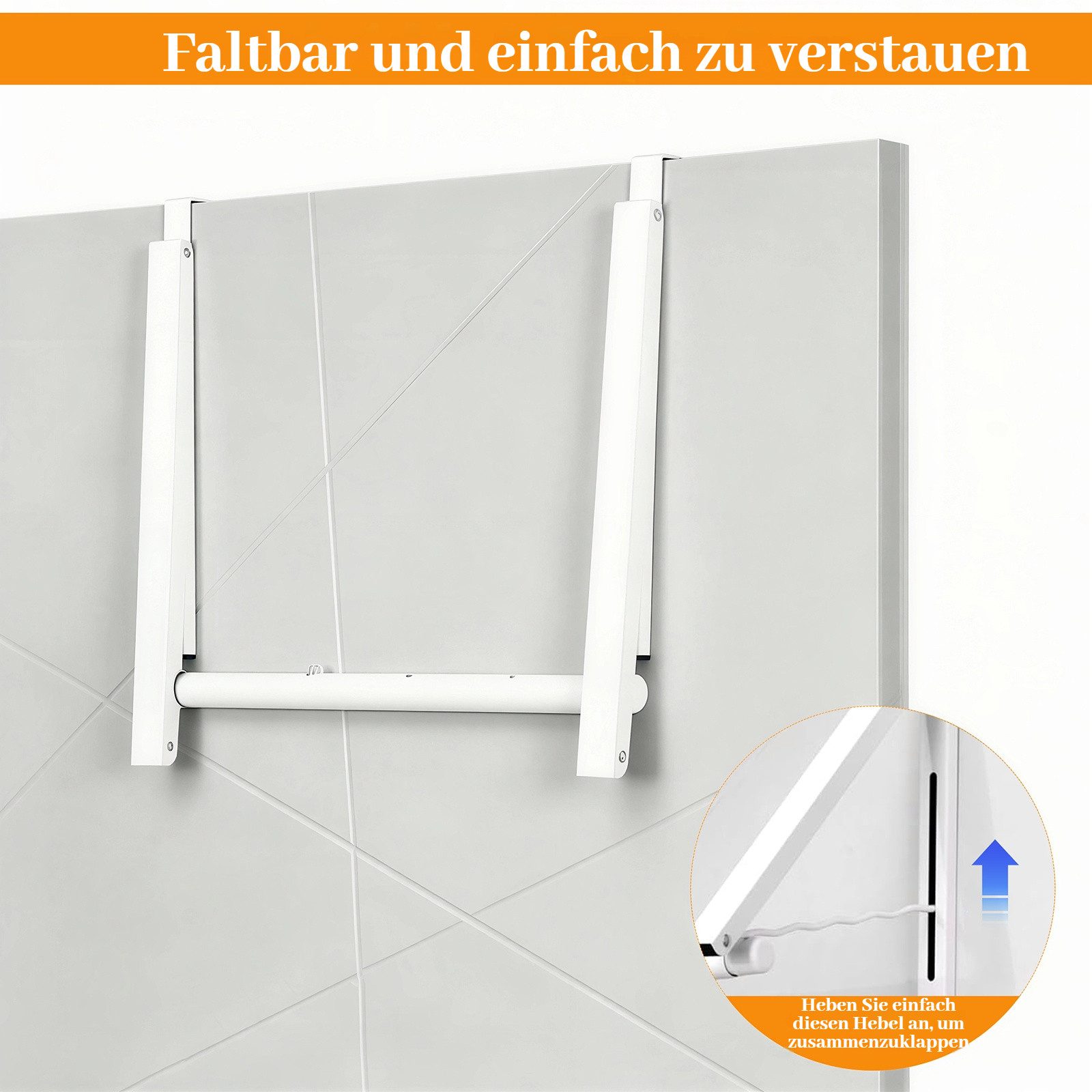 BlingBin Türregal Faltbarer Tür-Kleiderständer erweiterbar für Schrankstangen, 1er Set 1-tlg., geeignet für Türen in Schlafzimmern, Schlafsäle und Badezimmer