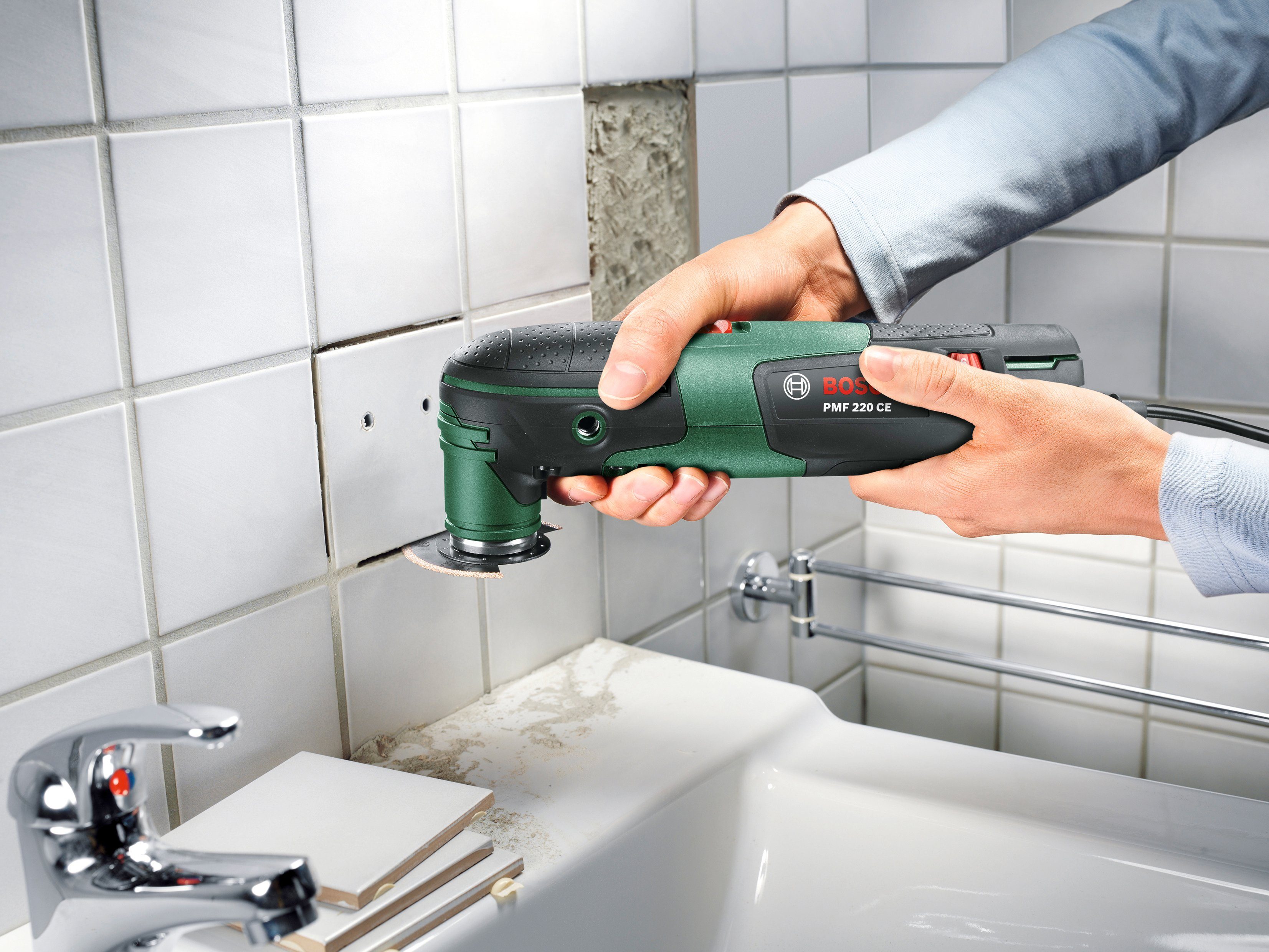 BOSCH Elektro-Multifunktionswerkzeug Multifunktionswerkzeug PMF220 CE Set günstig online kaufen