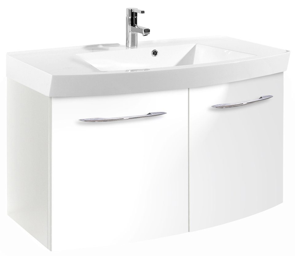 welltime Badmöbel-Set Florida, (2-St), Waschplatz Breite 100 cm und Spiegelschrank