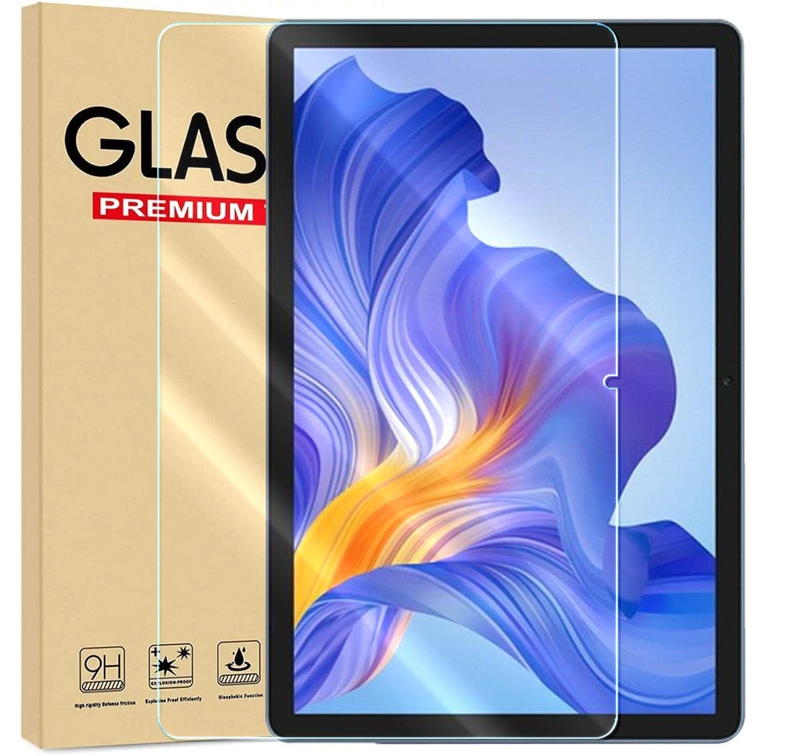 Numerva Schutzfolie Panzer Folie Echt Glas für Honor Pad X8, (Schutzfolie, 1x Schutzfolie 2x Reinigungstücher), Tablet Display Schutzglas Folie Echt Glas Folie 9H